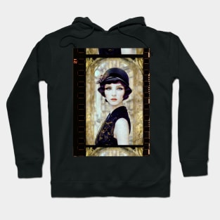 Portrait of Beautiful 1920s Vintage Style Woman Hoodie